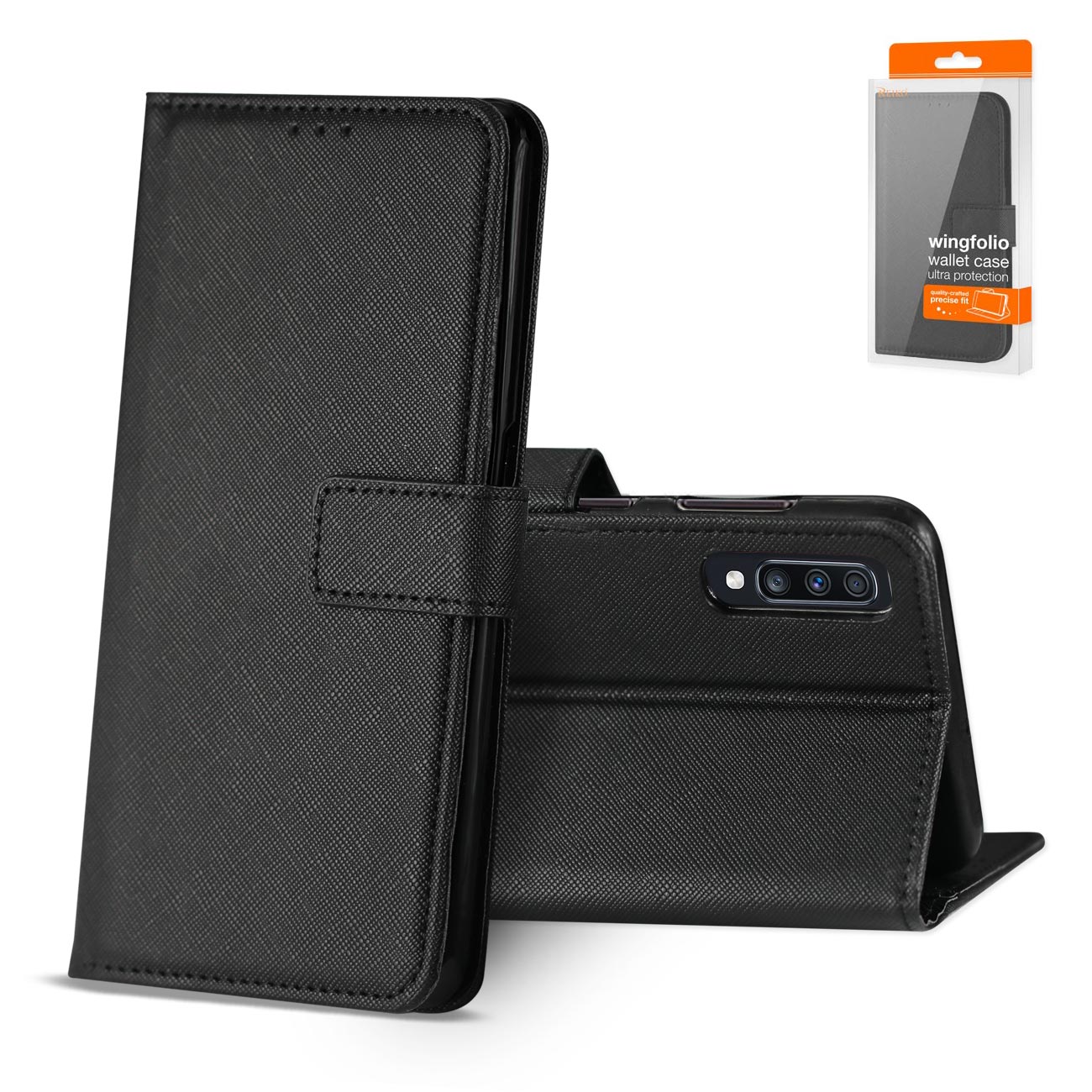 Reiko SAMSUNG GALAXY A70 3-In-1 Wallet Case In BLACK